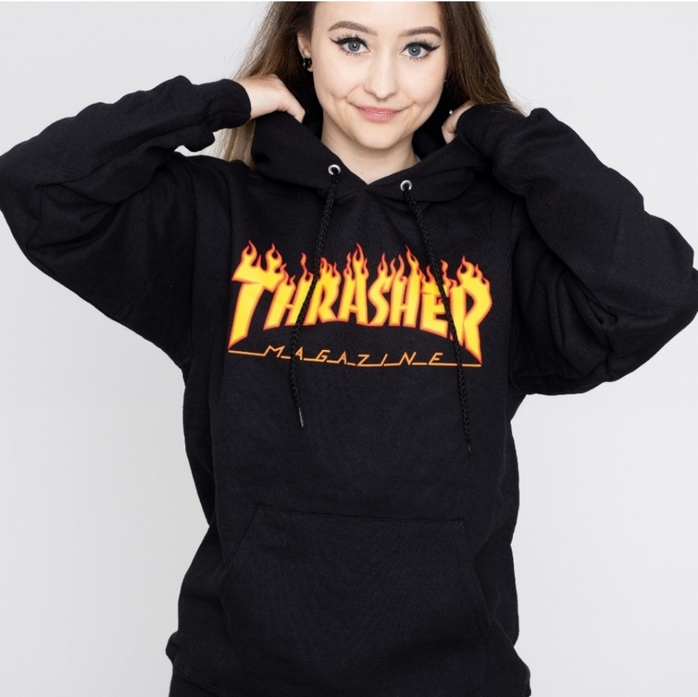 Womans thrasher black hoodie xxl